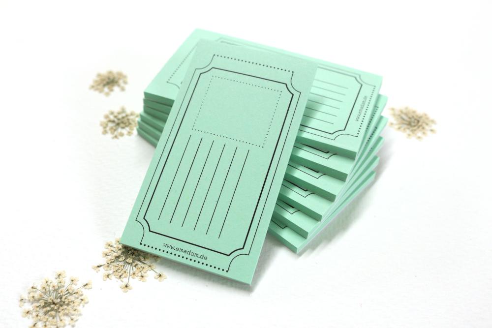Notepad - Vintage-ticket, green