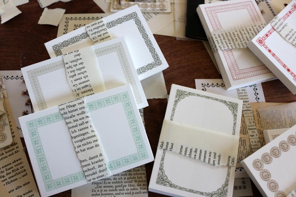 Notecards - Vintage-set, various colors, 250 pieces
