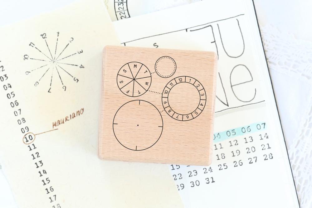 Rubber stamp - Calendar, meeting circles