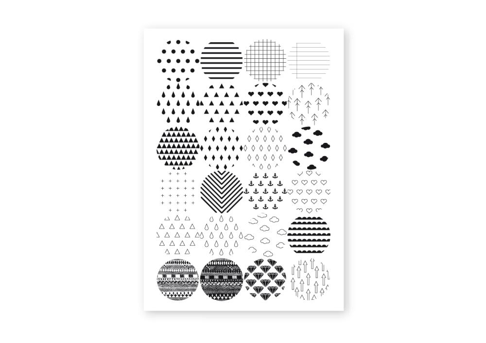Sticker - Black & White Style, 24 pieces