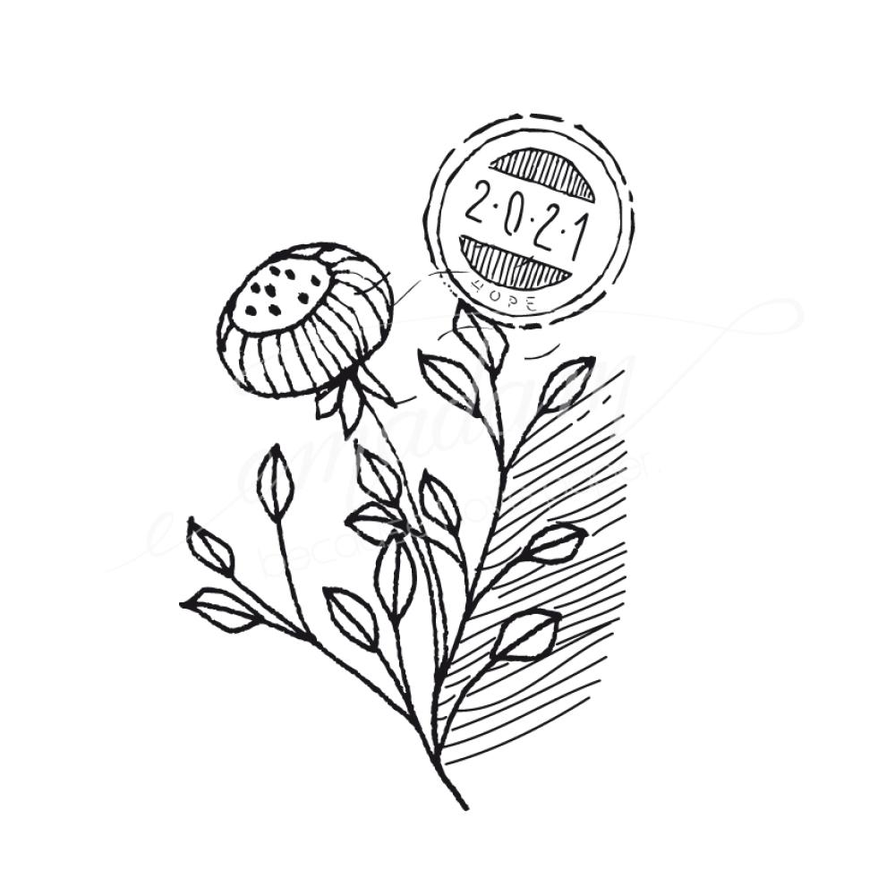 Stempel - Blume mit Postzeichen