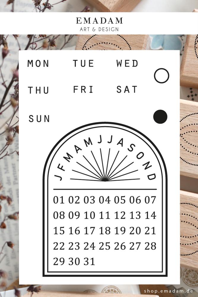 clear stamp set ewiger kalender für jeden tag für journals und planer für einladungen, habit tracker und journaling