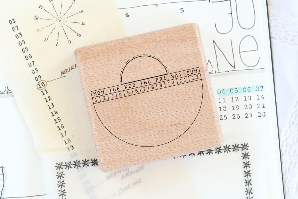 Rubber stamp - Date, half circles