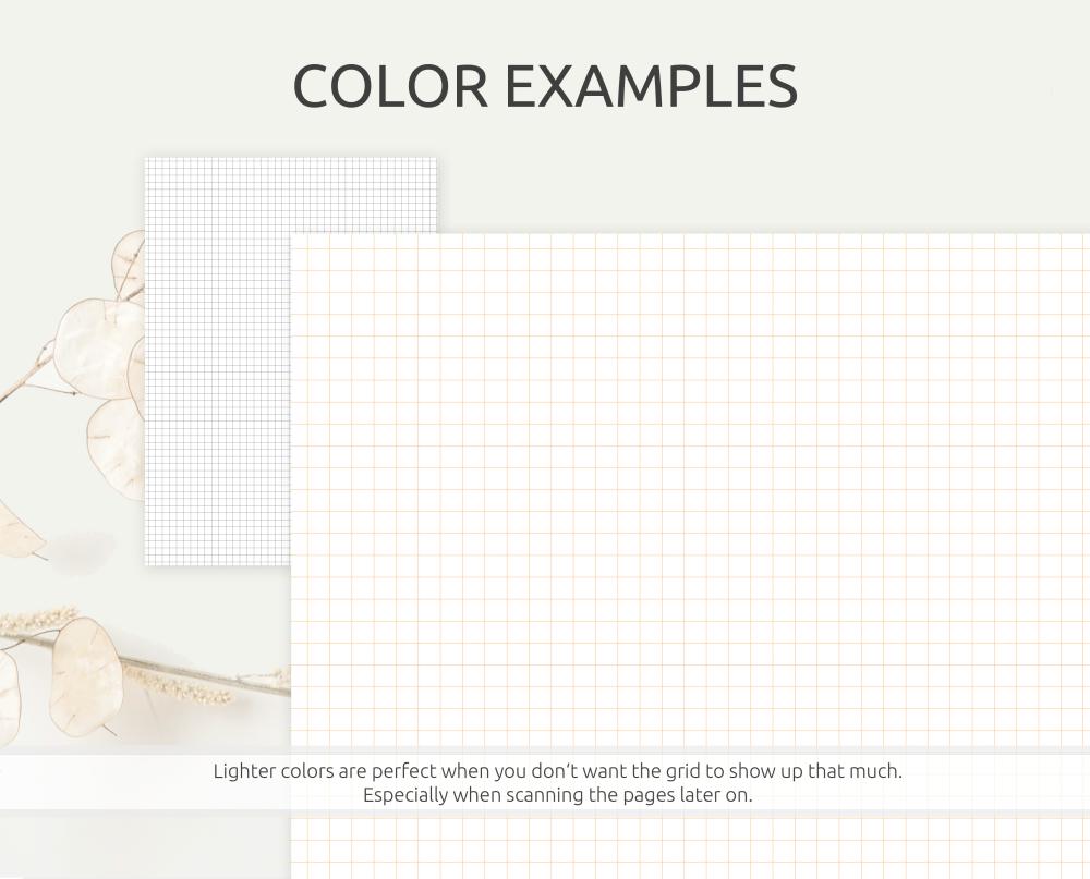 Digitales Papier Set - Kariertes Papier in 15 Farben auf A4, A5, Letter, Half Letter