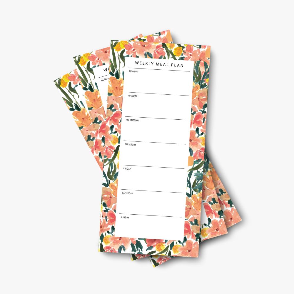 Notizblock - Menüplaner Essensplan, Speiseplan,DIN Lang, Summer Paradise