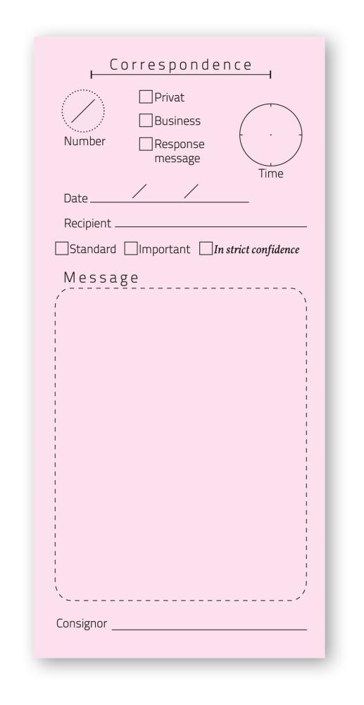 Notizblock - Correspondence, rosa