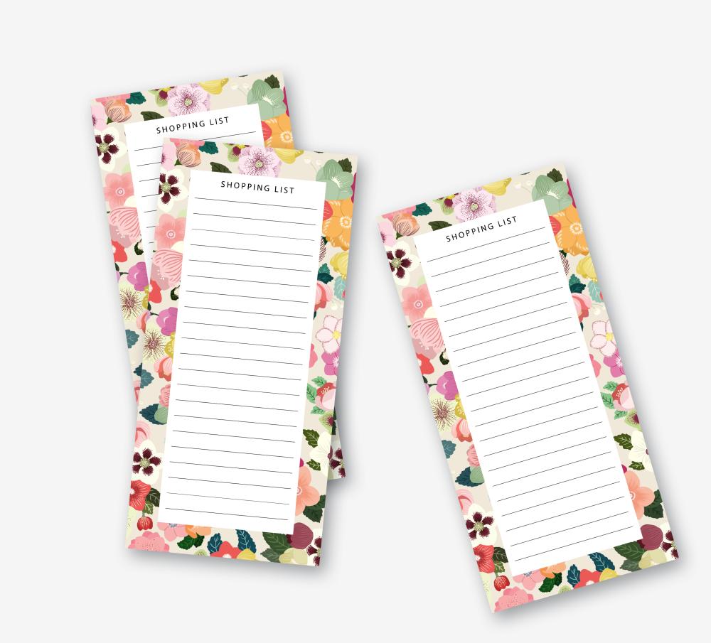 Notizblock - Shopping Liste, Einkaufsliste, Hellebores