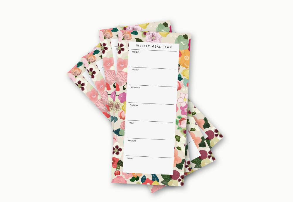 Notepad - Weekly meal planner, Hellebores