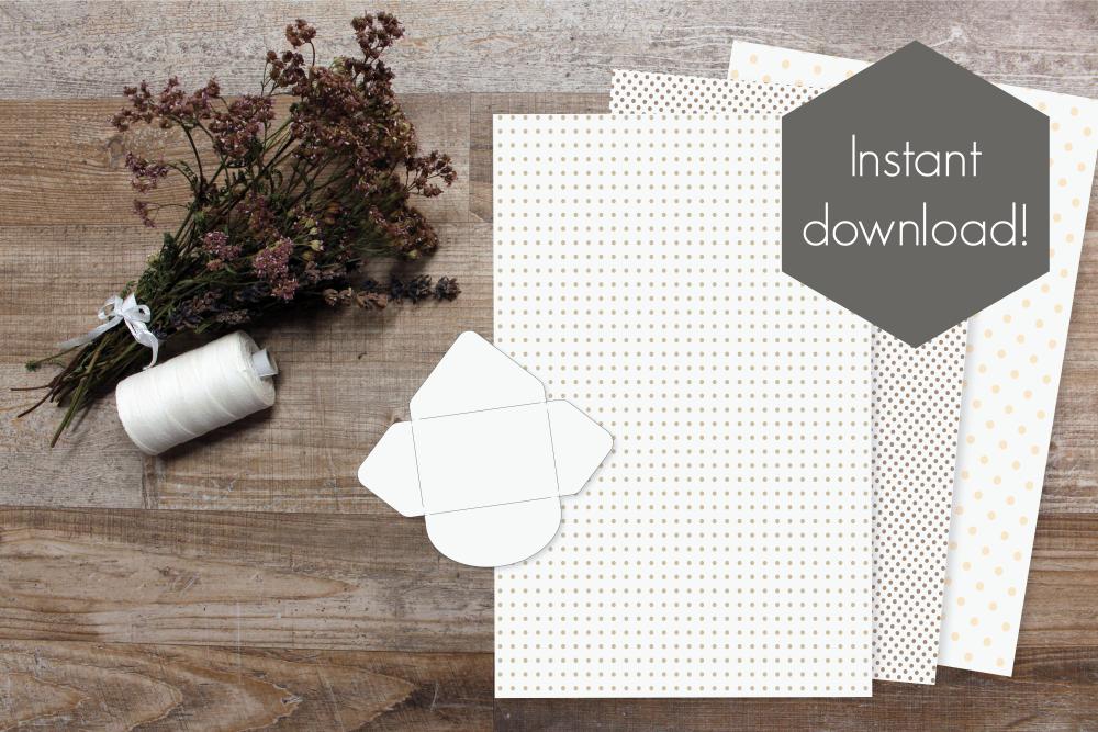 Cutting file - Mini envelope and 3 polka dot patterns