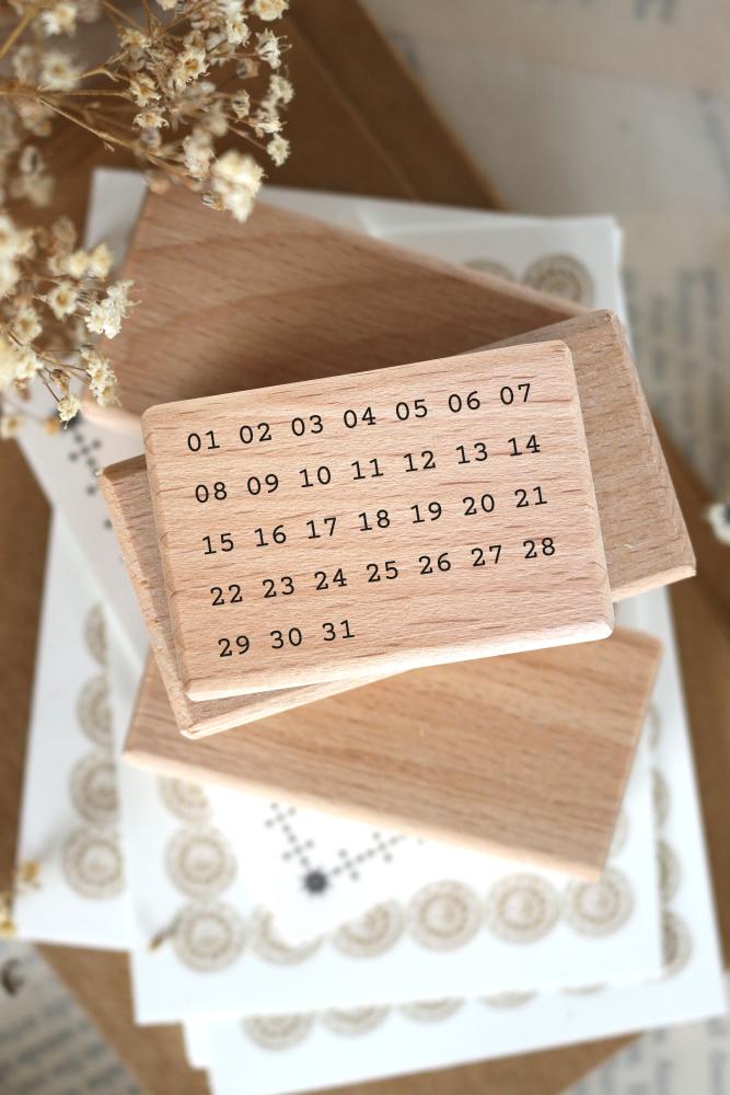 rubber stamp month numbers for every month for habit tracking