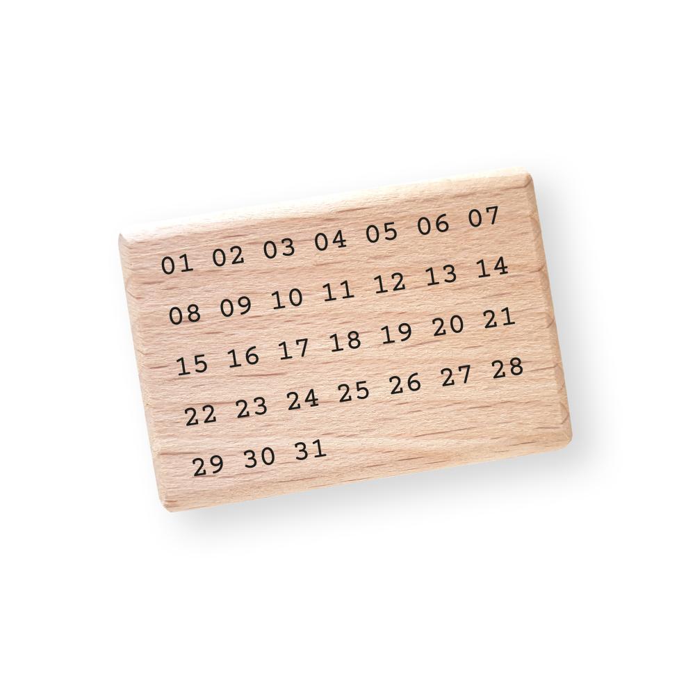 rubber stamp numbers 1 til 31 for every month for journaling and planner