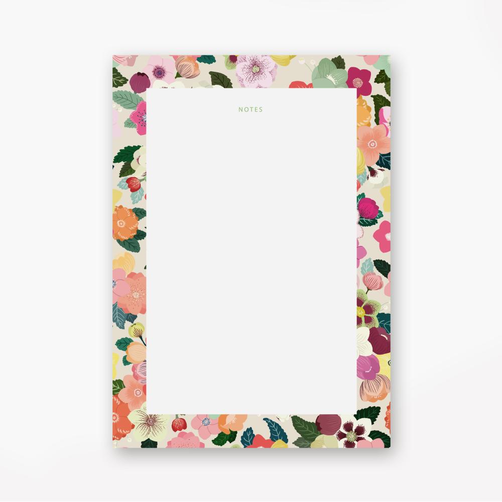 Memo Pad, A5, Hellebores