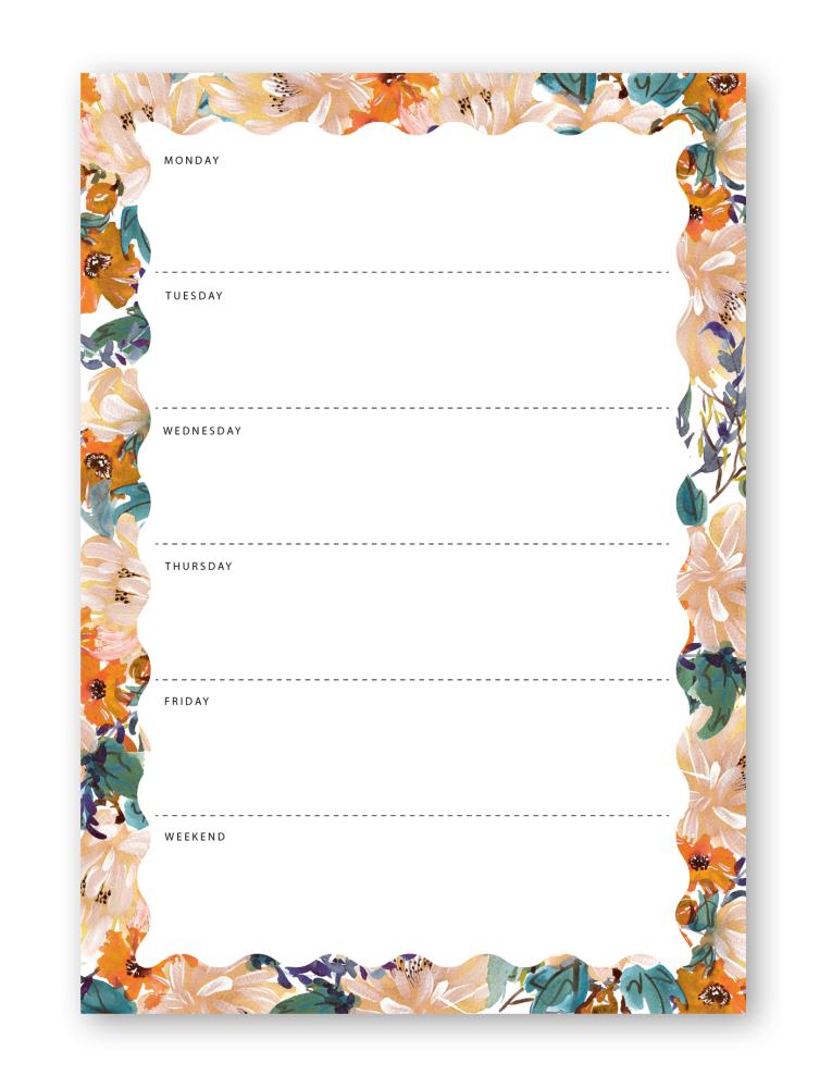 Notepad - Weekly planner, A5, Orange Summer