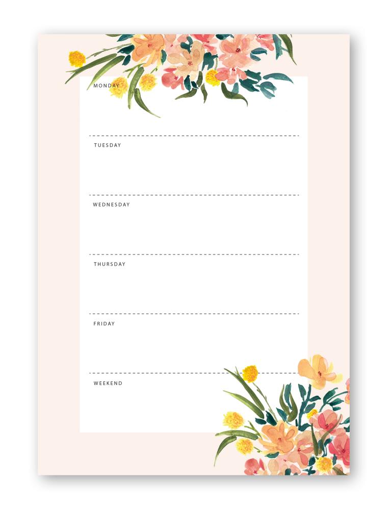 Notepad - Weekly planner, A5