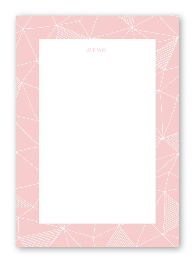 Memo Pad, A6, Pink Triangles