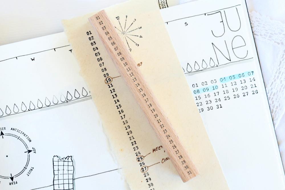 Bullet Journal 5 Row Calendar Rubber Stamp 1.75 x 2.5 block – Stamps by  Impression