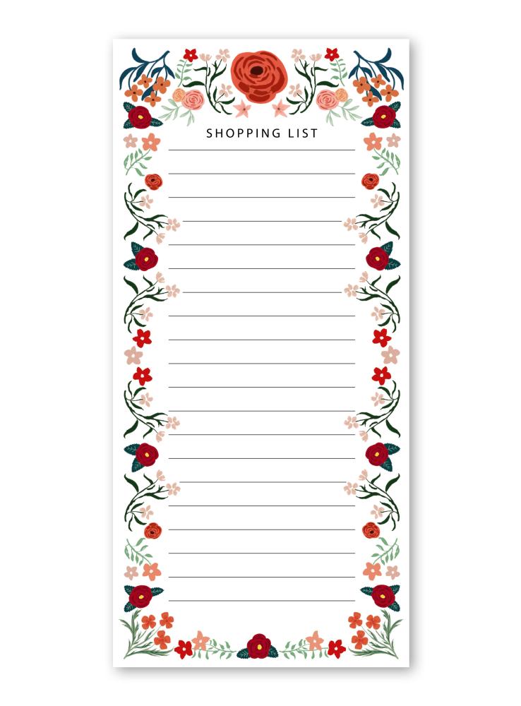 notizblock einkaufsliste shopping liste din lang folklore blumen