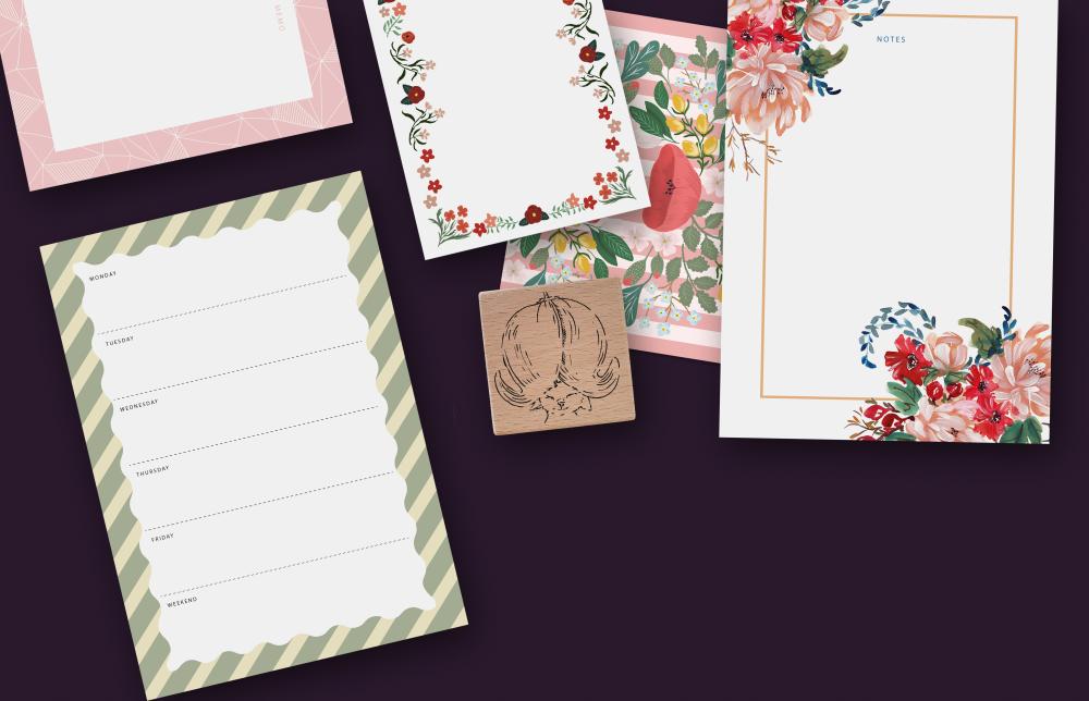 Stempel - Kätzchen mit Tulpe als Hut