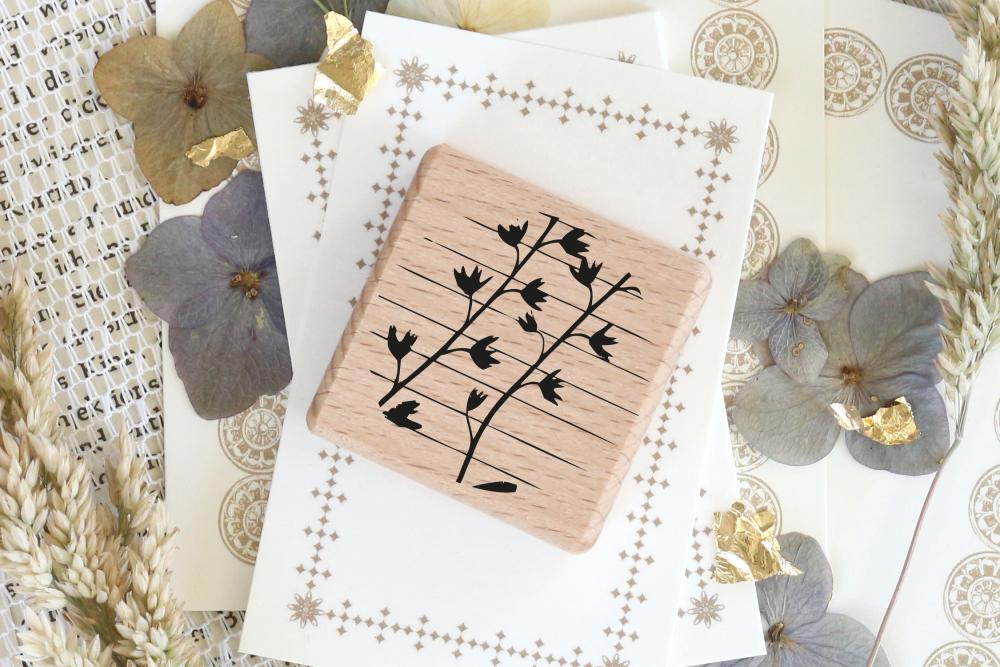 Rubber stamp - Forget-me-not with grid