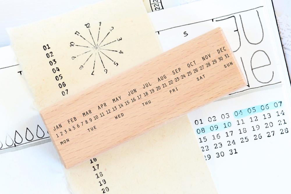 Rubber stamp - Calendar lines log
