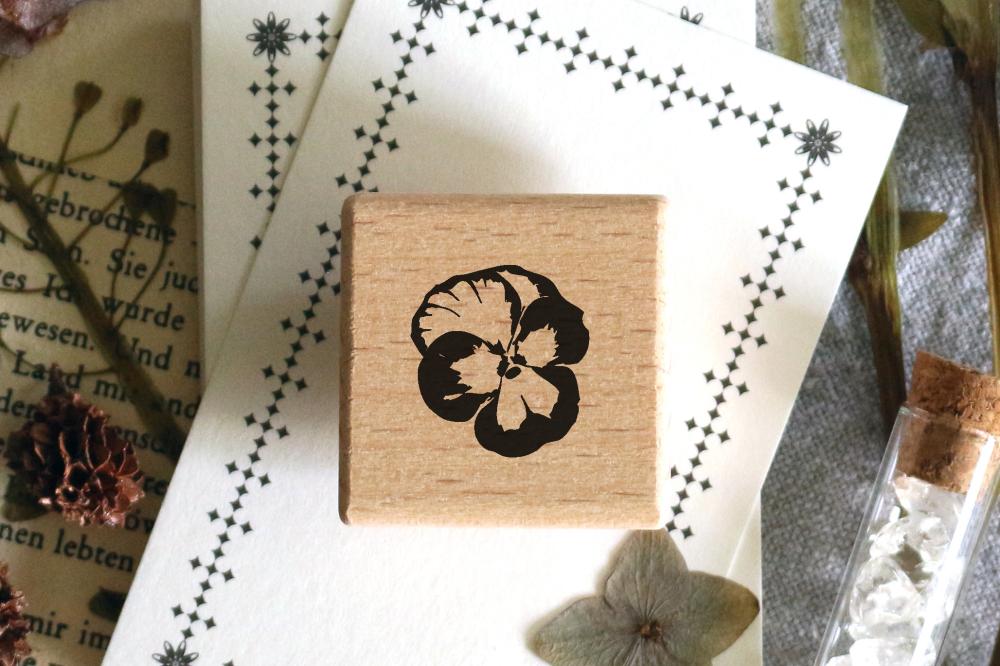 Rubber stamp - Pansy flower