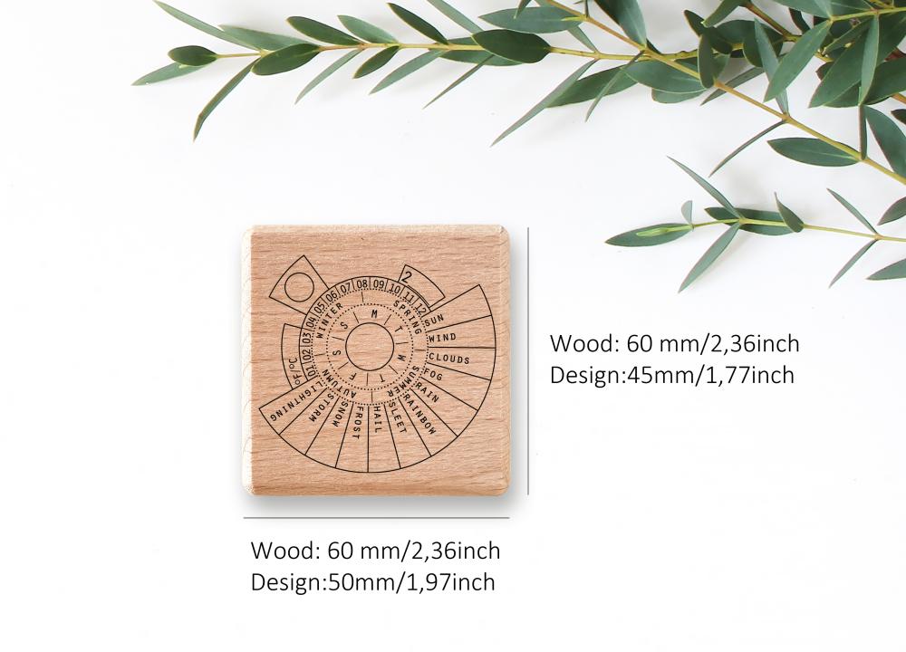 rubber stamp weather calendar for every day for journal and bujo and planner