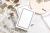 Notecards - Vintage border "solid triangle", 25 pieces, two colors